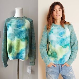 By Anthropologie Watercolor Tie-Dye Sweater
